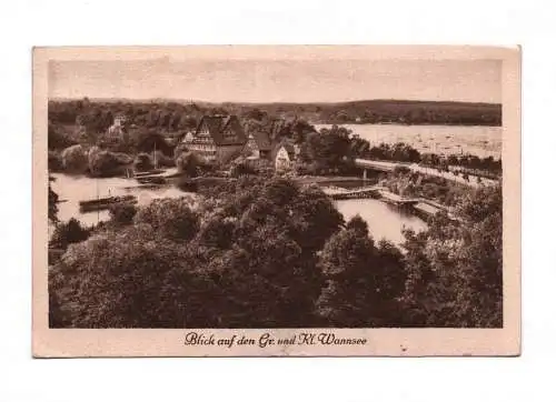 Ak Blick auf den großen und kleinen Wannsee 1929