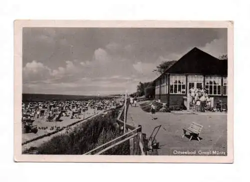 Ak Ostseebad Graal Müritz 1955 Strandkaffee an der Promenade