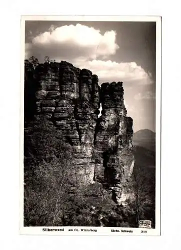 Foto Ak Silberwand am gr. Winterberg Sächsische Schweiz 1942