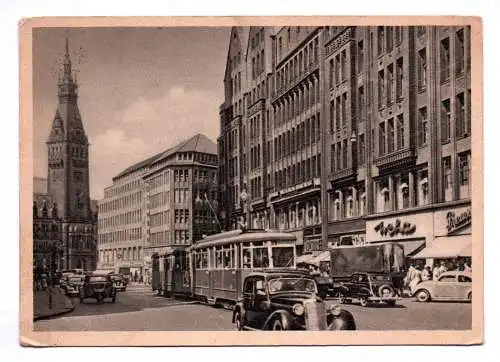 Ak Hamburg Mönckebergstraße 1956 Rathausturm