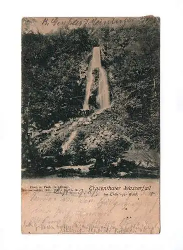 Ak Trusenthaler Wasserfall im Thüringer Wald 1901