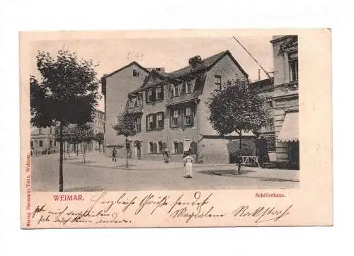 Litho Ak Weimar Schillerhaus 1904