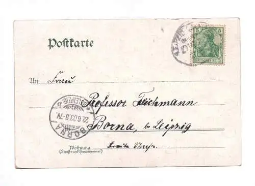 Litho Ak Gruss aus Pegau 1903