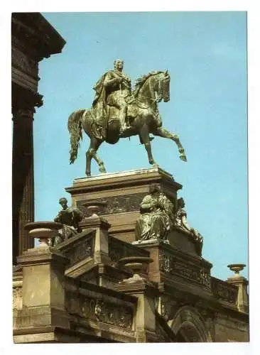 Foto Ak Reiterstandbild Friedrich Wilhelm IV vor der Nationalgalerie 1987 Berlin