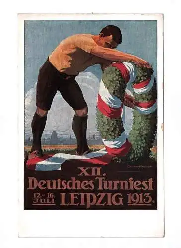 Künstler Ak Deutsches Turnfest Leipzig 1913 Der Festkranz