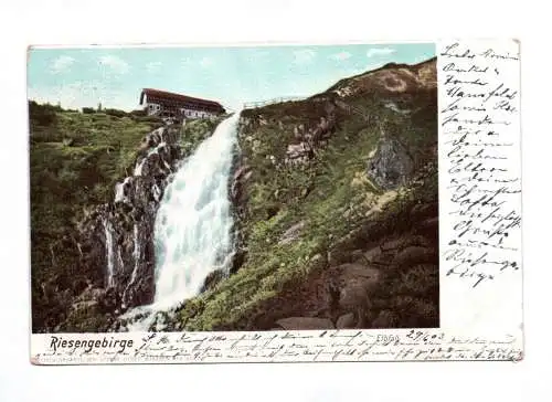 Ak Riesengebirge Flinsberg Wasserfall 1903