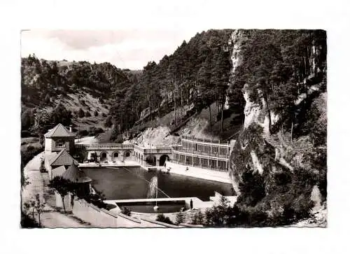 Foto Ak Pottenstein Fränkische Schweiz Kur- und Schwimmbad 1961