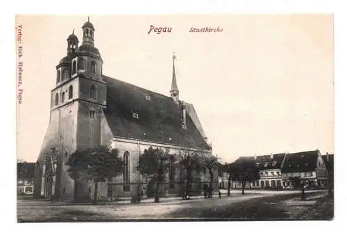 Litho Ak Pegau Stadtkirche Sachsen