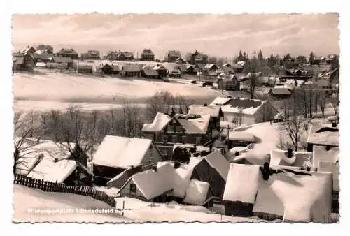 Foto Ak Wintersportplatz Schmiedefeld am Rennsteig 1963