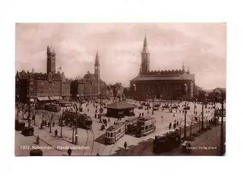 Foto Ak Kobenhavn Raadhuspladsen 1928 Kopenhagen