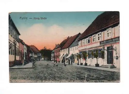 Litho Ak Putlitz König Straße Otto Schmidts Hotel