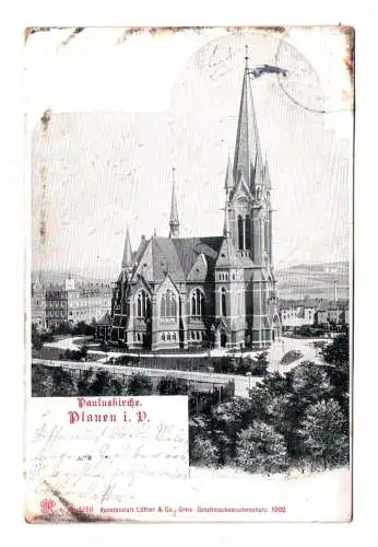 Ak Pauluskirche Plauen im Vogtland 1909