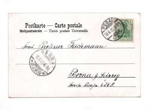 Litho Ak Pegau in Sachsen 1903 Rathaus