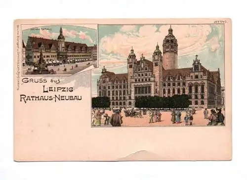 Ak Gruss aus Leipzig Das alte Rathaus