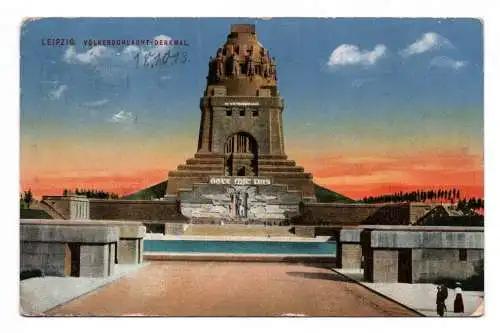 Litho Ak Leipzig Völkerschlacht Denkmal 1913