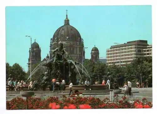 Foto Ak Neptunbrunnen und Dmm Berlin 1987