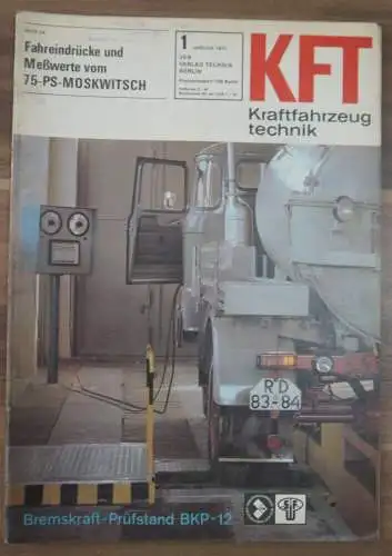 Zeitschrift DDR Fahreindrücke Meßwerte vom 5 PS Moskwitsch KFT Januar 1971