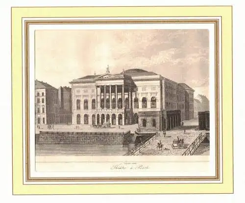Alter Stich Budapest Theater Pesth Ungarn Passepartout Print 