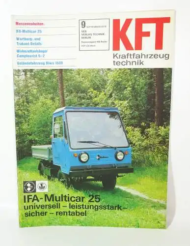 KFT Kraftfahrzeugtechnik Zeitschrift 9 September 1978 Ifa Multicar 25 !