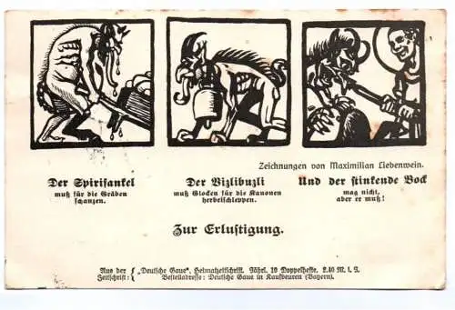 Künstler Ak Maximilian Lieberwein Stempel Vereinslazarett Idstein im Taunus 1917