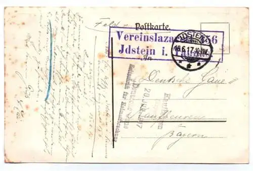 Künstler Ak Maximilian Lieberwein Stempel Vereinslazarett Idstein im Taunus 1917