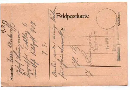 Feldpost Ak Schützengraber Kalender 12 Bayern Infanterie Regiment 1 Wk