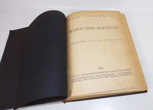 Karl Liebknecht Reden und Aufsätze 1921 Julian Gumperz Kommunismus Buch