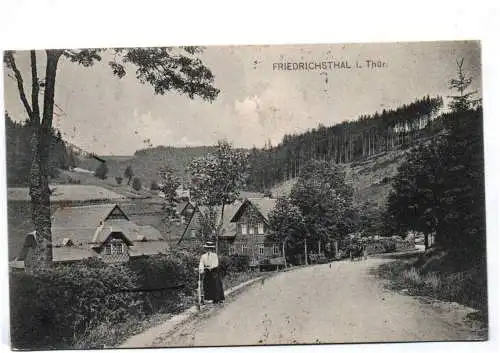 Ak Friedrichsthal in Thüringen Radfahrerin 1910