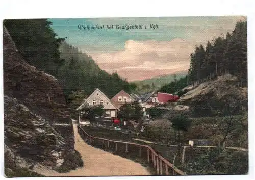 Ak Mühlbachtal bei Georgenthal Vogtland 1910 Klingenthal koloriert