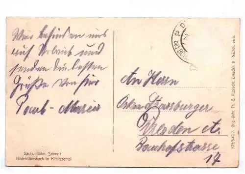 Ak Hinterdittersbach im Kirnitzschtal Sächsisch Böhmische Schweiz