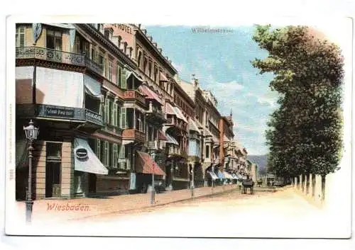 Litho Ak Wiesbaden Wilhelmstraße um 1910