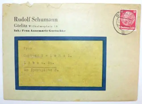 Brief 1933 Görlitz Rudolf Schuhmannn Deutsches Reich