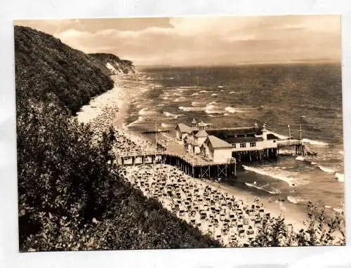 Ak Ostseebad Sellin Rügen Seebrücke und Strand