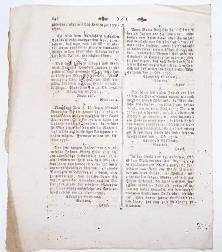 Mannheimer Zeitung 1795 und 1796 Mannheim