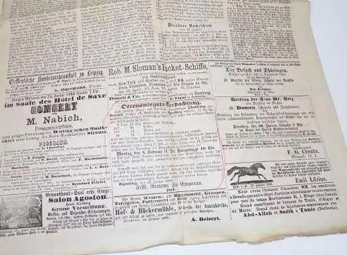 Antik Zeitung Dresdner Journal 1866 Nr 17 u 18 Hartmann Dresden Sachsen