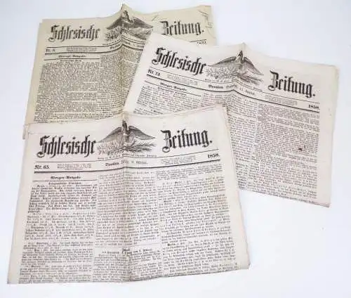 3 x Schlesische Zeitung 1858 1870 Breslau Schlesien