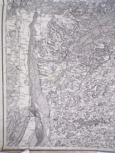 Übersichtskarte kgl Jagd Reviere im Leibgehege Münsingen Bayern um 1840 Karte