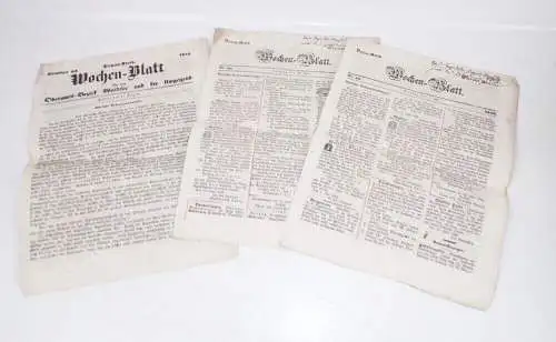 Alte Zeitung Wochen Blatt Donau Kreis Oberamt Waldsee 1846 1852 