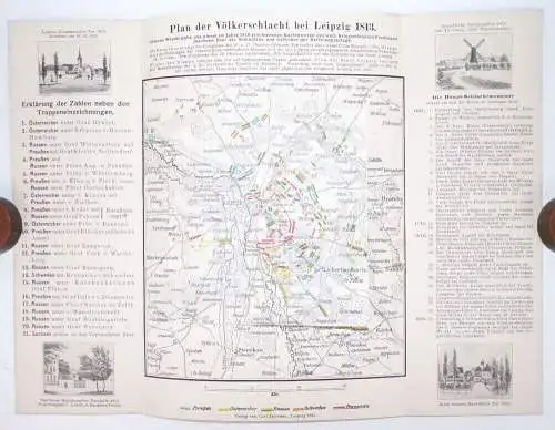 Plan der Völkerschlacht bei Leipzig 1813 Prospekt 1913