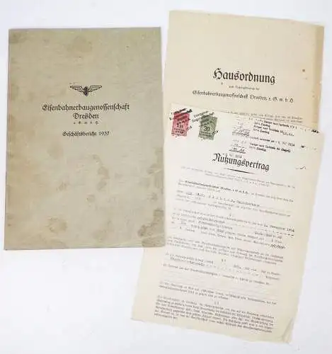 Eisenbahn Baugenossenschaft Dresden GmbH Geschäftsbericht 1937 Dokumente