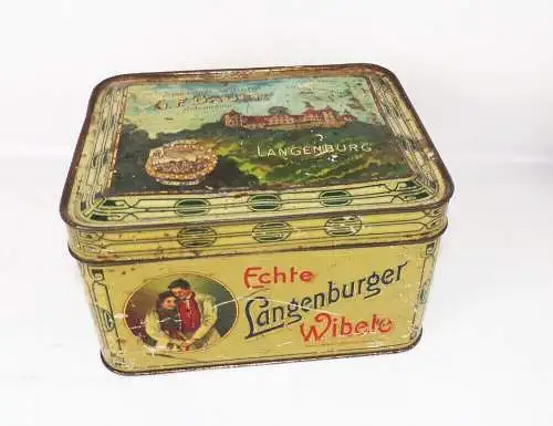 Alte Blechdose Wibele Bauer Langenburg Dessert lithografiert um 1900