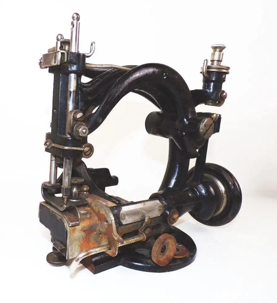 Alte Nähmaschine Hutnähmaschine Hutmacher GJ Werkzeug Antik 6