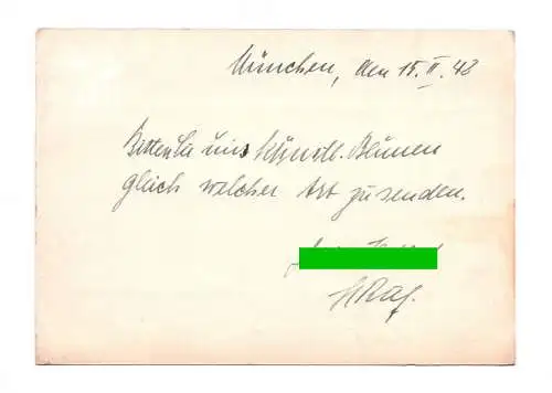 Postkarte Blumen Ruf München 1942