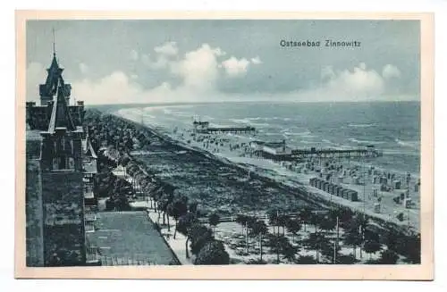 Ak Ostseebad Zinnowitz Meer Strand Brücke