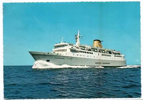 Foto Ak Travemünde Schiff Kreuzer auf dem Meer 1971