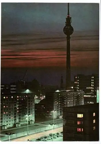 Foto Ak Berlin Blick zum Fernseh- und UKW Turm 1973