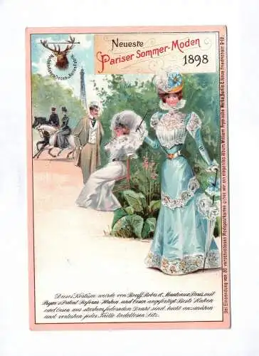 Litho Ak Pariser Mode feinde Damen Sommer Moden 1898