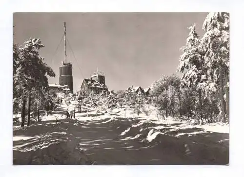 Foto Ak Auf dem großen Inselberg 1968 Turm Berg Thüringer Wald