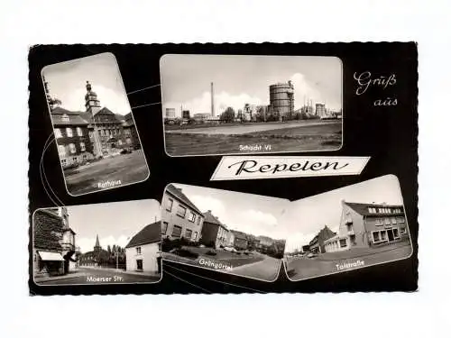 Ak Gruß aus Repelen Rathaus Schacht VI Moerser Straße Talstraße 1961