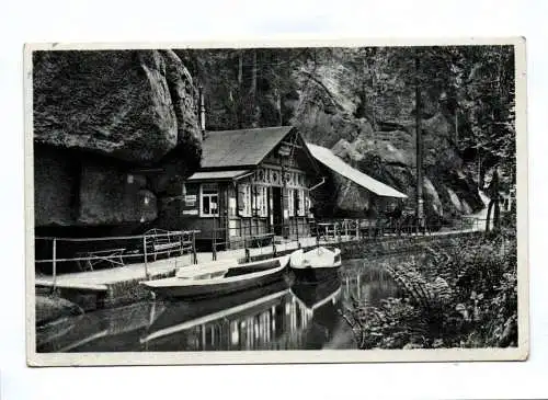 Ak Bootstation  Obere Schleuse Sächsische Schweiz